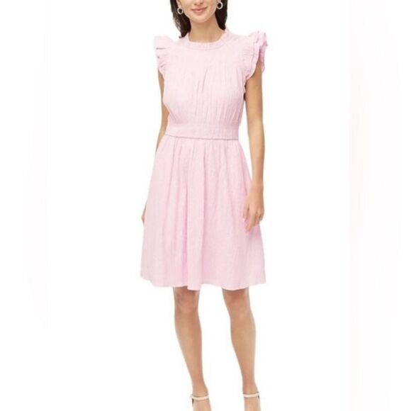 J. Crew Dresses & Skirts - J. Crew Guaze Lilac Pink Flutter Sleeve Dress Size 2XL